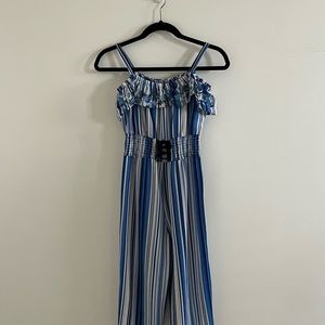 Knit Works Blue striped jumpsuit